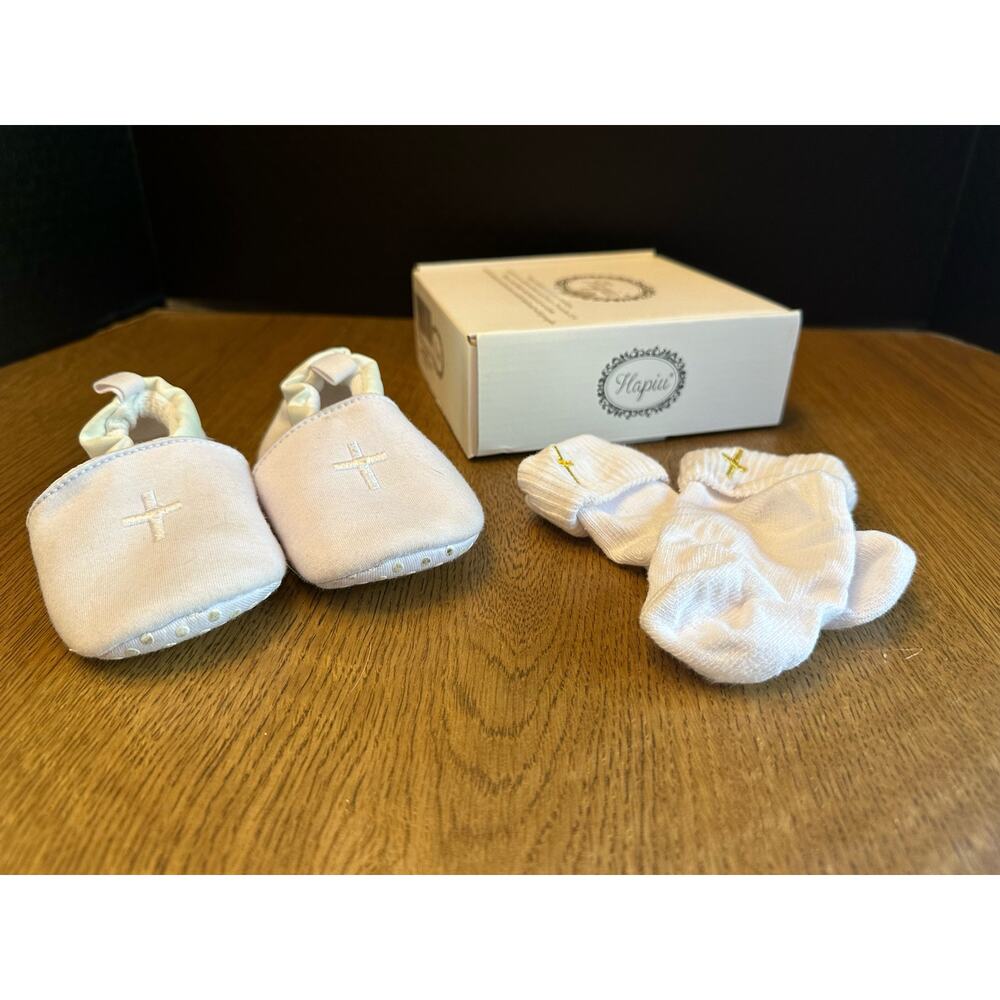 HAPIU Baptism Shoes with Baptism Socks 12-18 Months